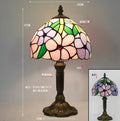 Axyaa Red Rose Stained Glass LED Table Lamp 8 Inches