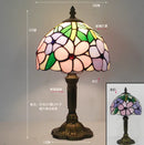Axyaa Red Rose Stained Glass LED Table Lamp 8 Inches