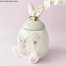 Axya Rabbit Ceramic Storage Jar High Capacity Tea Box Kitchen Organizer
