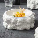 Axyaa Double-layer Ceramic Western-style Salad Bowl Dining Tableware, White