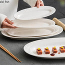 Axyaa White Ceramic Fish Plate - Specialty Sushi Dessert Snack Restaurant Tableware