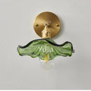 Axyaa Vintage Lotus Leaf Glass Wall Sconce with Adjustable Brass Socket