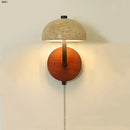 Axyaa Vintage LED Wall Sconce Travertine Pull Chain Switch Mirror Light