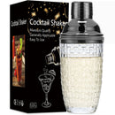 Axyaa Stainless Steel Cocktail Shaker Glass with Braided/Pineapple Pattern Filter Lid