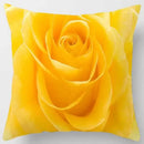 Axyaa Yellow Rose Print Pattern Cushion Cover for Home Decor