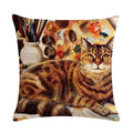 Axyaa Cat Series Linen Pillowcase 45x45cm