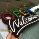Axyaa LED Neon Sign Welcome Light for Bars, Coffee Shops, Shop Windows