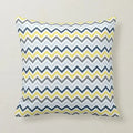 Axyaa Navy Blue Yellow Grey Floral Tribal Pattern Pillow Cover for Home Decor