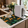 Axyaa Halloween Square Drain Pad: Absorbent & Anti-slip Dry Mat for Dishes, Cups, & More
