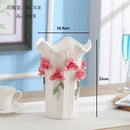 Axyaa Ceramic Flower Vase: 3D Creative Porcelain Decor for Wedding and Home Decor