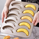 Axyaa 10-Hole Carbon Cake Baking Pan Non-Stick Muffin Mold Bakeware Tools