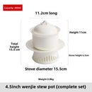 Axyaa Ceramic White Soup Pot with Cover for One Person