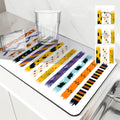 Axyaa Halloween Pumpkin Skull Drying Mat: Non-Slip Absorbent Tableware Mat for Kitchen Counter