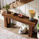 Axyaa Farmhouse Wood Console Table, 63-Inch Entryway Sofa Table for Hallway
