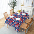 Axyaa Waterproof Rectangular Tablecloth for Coffee Table - Independence Day Flower Print