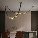 Axyaa Modern Glass LED Chandelier for Restaurant and Exhibition Hall