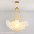 Axyaa Nordic Cream Glass Bubble Ball Chandelier for Bedroom and Living Room