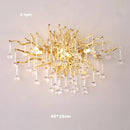 Axyaa Golden Crystal Tear Drop Ceiling Light for Living Room & Bedroom