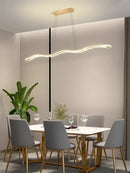 Axyaa LED Wave Pendant Lights: Modern, Creative Dining Room Chandeliers for Bar & Restaurant
