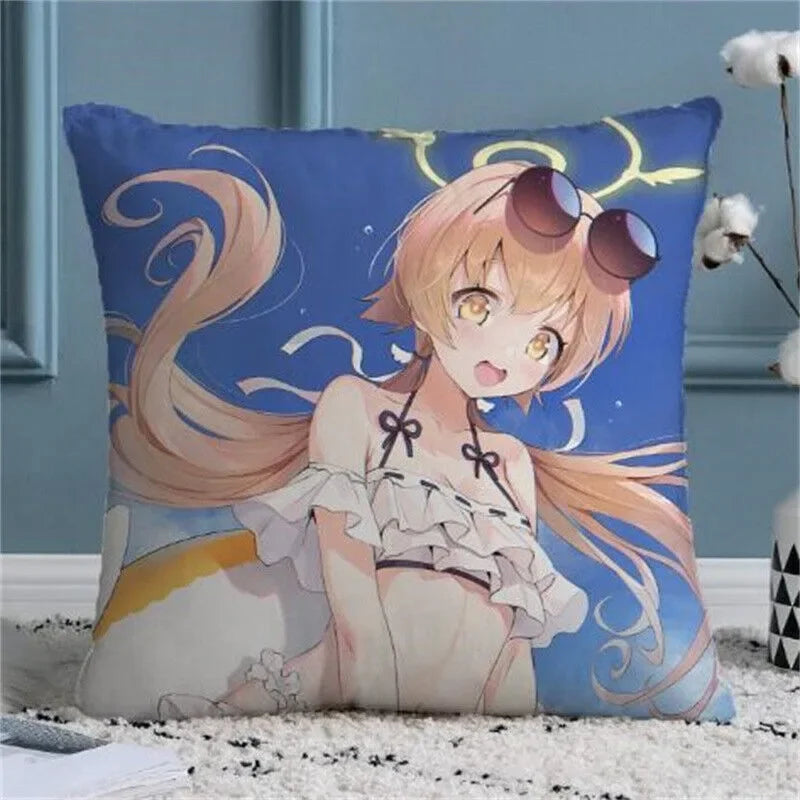 Blue Archive Anime Decor Case Throw Pillow Cover for Sofa Cushion Home by Axyaa