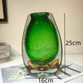 Axyaa Crystal Flower Vase: Bubble Glass Desktop Decoration for Dried or Hydroponic Flowers