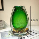 Axyaa Crystal Flower Vase: Bubble Glass Desktop Decoration for Dried or Hydroponic Flowers
