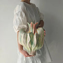 Colorful Graffiti Petal Pleats Ceramic Vase by Axyaa