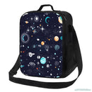 Axyaa Space Planet Insulated Lunch Box Galaxy Cooler Tote Large Lunch Bag with Shoulder Strap