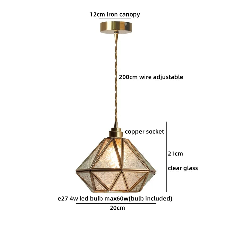 Axyaa Wood Glass LED Pendant Light Headboard Chandelier Black Walnut