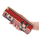 Axyaa Mickey Mouse Minnie Leather Pencil Case for Students - Big Capacity Zipper Pen Holder