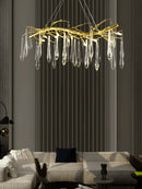 Axyaa Large Droplet Crystal Chandelier for Modern Living Room and Bedroom