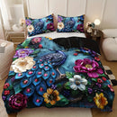 Axyaa Floral Duvet Cover Set with 2 Pillowcases - All-Season Animal Print, Breathable