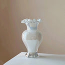 Axyaa Pearl Iridescent Glass Vase, Handmade Luxury Fish Tail Flower Vase