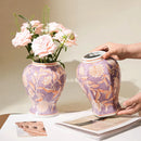 Axyaa Blue White Porcelain Vase Chinese Retro Pot Flowerpot Hydroponics Home Decor