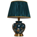 Axyaa Modern White Ceramics LED Table Lamp for Home Decor in Living Room