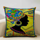 Axyaa African Woman Ethnic Cushion Cover 45x45cm