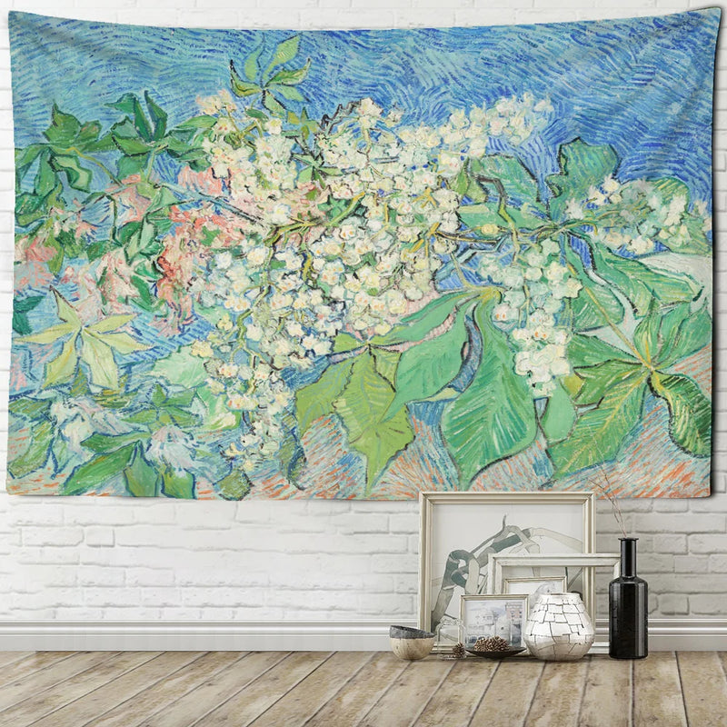 Axyaa Wheat Field Cypress Tapestry Van Gogh Scene Wall Decoration