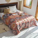 Axyaa Cotton Muslin Bedspread: Breathable Adult & Kids Jacquard Throw Blanket