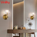 Axyaa Nordic Crystal Ball Wall Lamp for Bedroom LED Lighting & Christmas Decor
