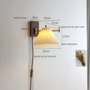 Axyaa Modern LED Wall Lamp with Pull Chain Switch for Bedroom Living Room