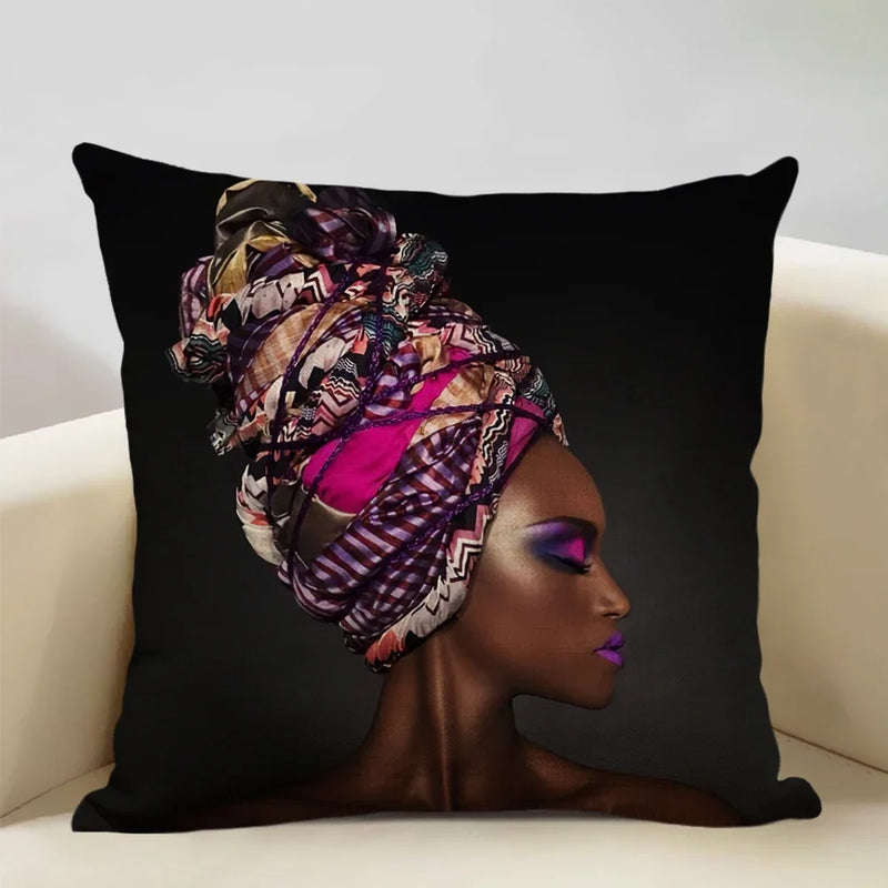Axyaa African Lady Sofa Pillow Cover: Stylish Decor for Bedroom, Hotel, Cafe