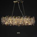 Axyaa Gold Crystal Chandelier Pendant Light for Dining & Kitchen Room