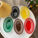 Axyaa Oval Plastic Food Baskets Set of 4 - Colorful Reusable Serving Plates