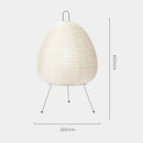 Axyaa Japanese Rice Paper Lamp with Tricolored Bulb and Metal Feet