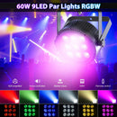 Axyaa 4PCS 9LEDs RGBW Par Stage Lights with Remote Control for Events