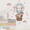 Axyaa Giraffe Hot Air Balloon Wall Stickers Baby Nursery Bears Animals Cartoon Kids