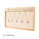 Axyaa Solid Wood Jewelry Tray | Velvet Storage Box for Rings & Necklaces