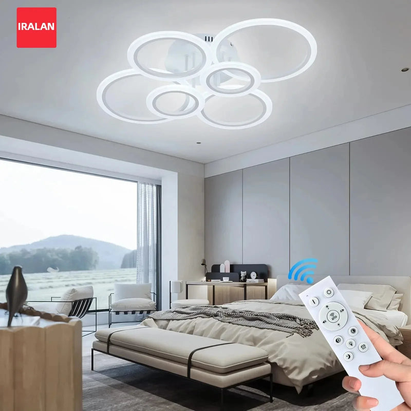 Axyaa Smart Ceiling Light with Remote Control, Acrylic Circle Design for Home Lighting.