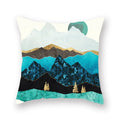 Axyaa Gold Mountains Geometric Sun Moon Cushion Cases- Home Decor Almofadas