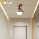 Axyaa Stone Downlight Ceiling Lamp with Wood & Travertine for Home Decor